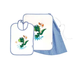 Set Asilo Bimbo 3pz Asciugamano Sacchetta Bavaglino