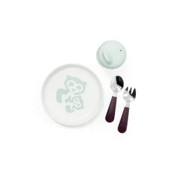 Set Pappa Munch Essential Piattino + Posatine + Tazza Con Beccuccio
