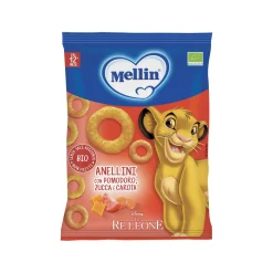 Snack Anellini Pomodoro, Zucca Carota: Confezione 15 gr