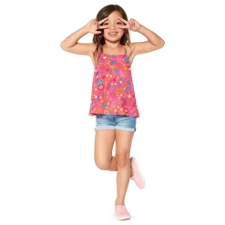 Top Fucsia in Stile Etnico Bambina Junior