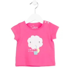T Shirt Bimba Baby Stampata Rosa
