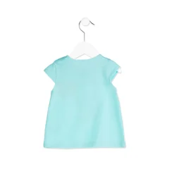 T shirt Smanicata Baby Bimba Stampata Verde Acqua ULTIMA TAGLIA 3