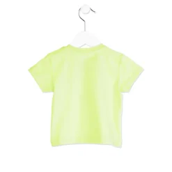 T Shirt Verde Baby Bimbo con Faccia di Animale