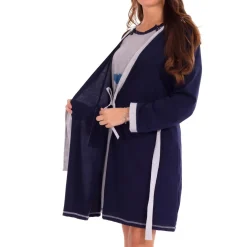 Vestaglia In Cotone Organico Blu